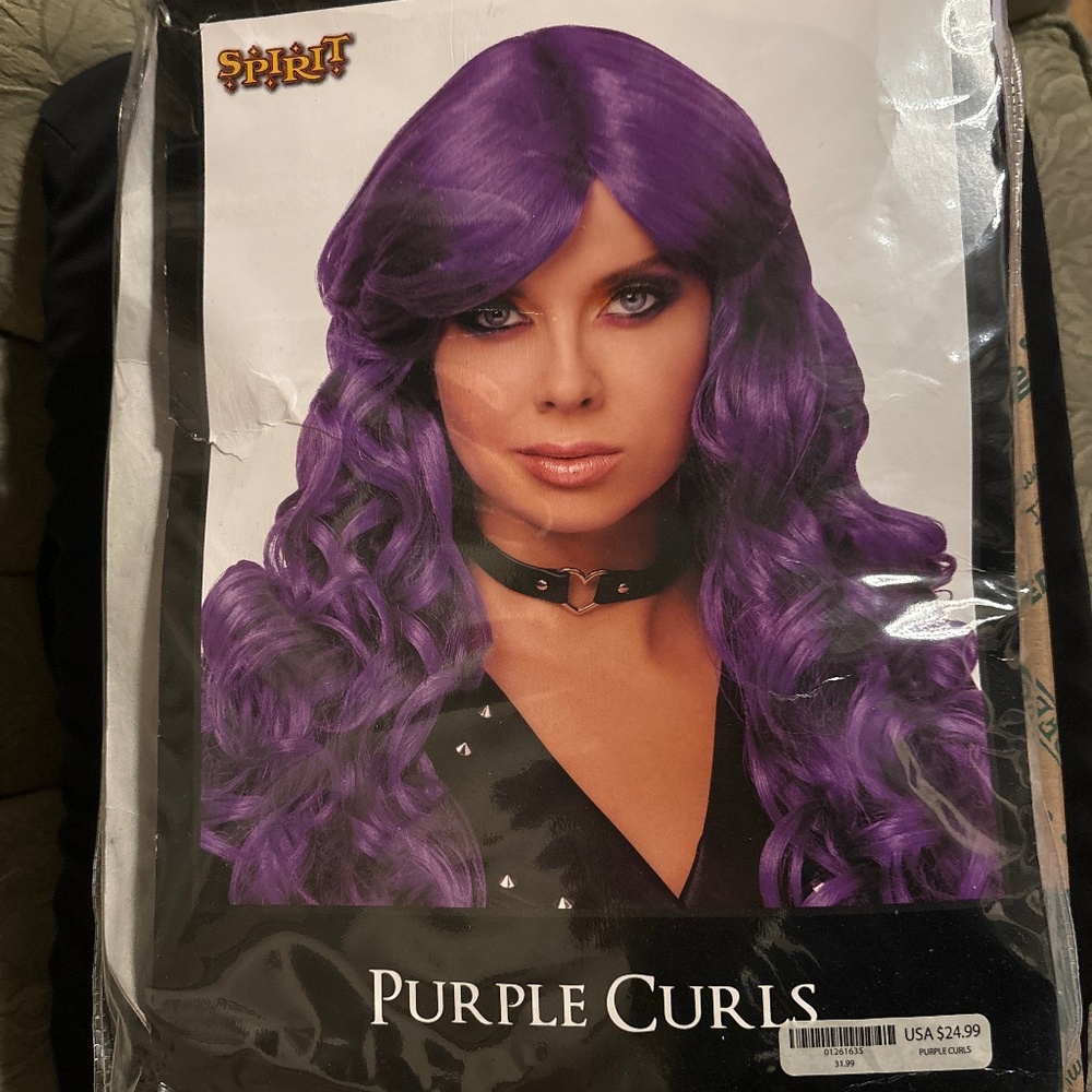 Unused purple wig